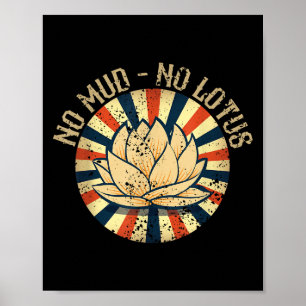 Affiche Pas De Boue Pas De Lotus - Graphique De Yoga Pour
