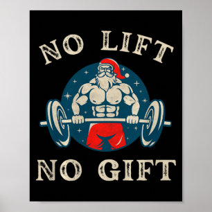 Affiche Pas de cadeau pas de levée Drôle de travail Santa