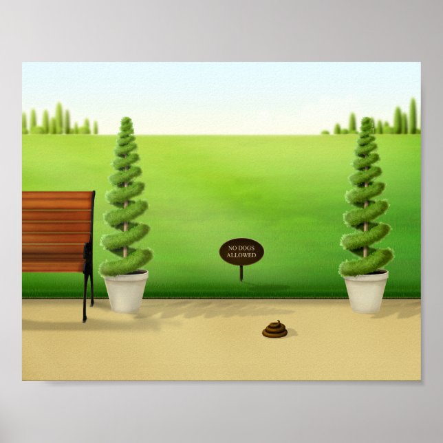 Affiche "Pas de chien autorisé" Drôle Poo de chien dans le (Devant)