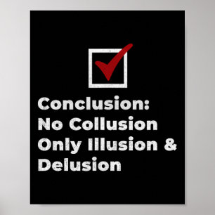 Affiche Pas de collusion Trump Rapport Mueller Vintage Hom