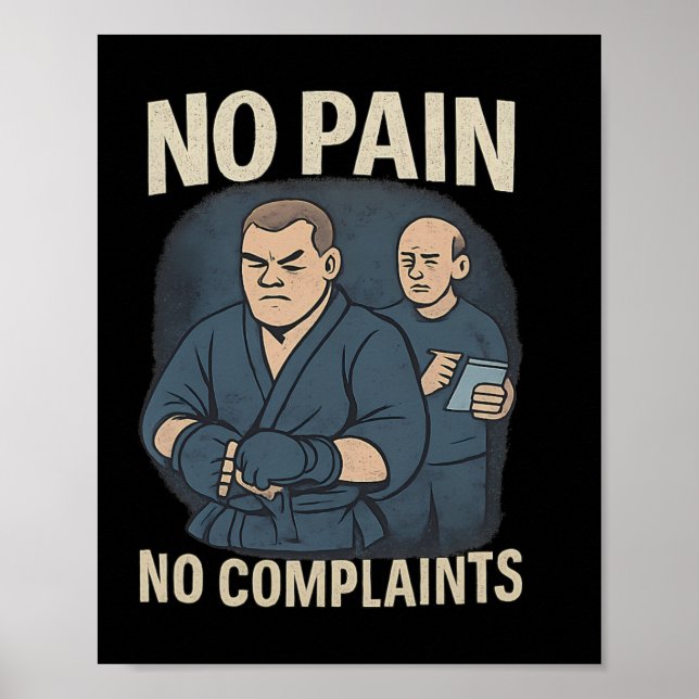 Affiche Pas de douleur pas de gain Boxing Martial Arts Hum (Devant)