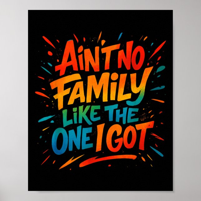 Affiche Pas De Famille Comme Celle Que J'Ai Obtenu Amusant (Devant)