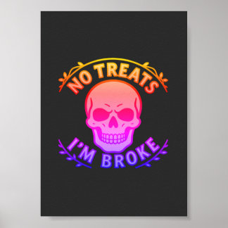 Affiche Pas de friandises, je suis fauché Sarcastic Skull