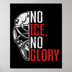 Affiche Pas de glace, pas de gloire Funny Ice Hockey