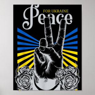 Affiche Pas de guerre, drapeau ukrainien, paix à l'Ukraine