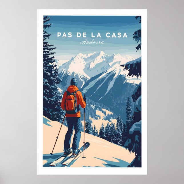 Affiche Pas de la Casa Grandvalira Ski Impression  (Devant)