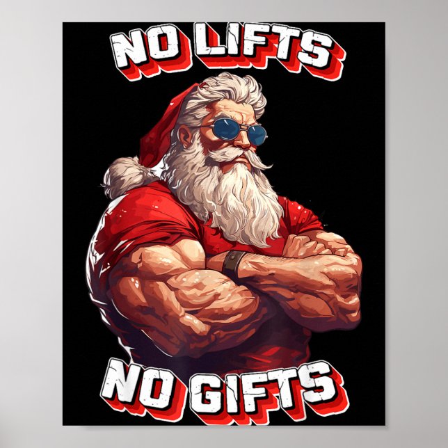 Affiche Pas de levées Pas de bodybuilder Fitness Santa Noë (Devant)