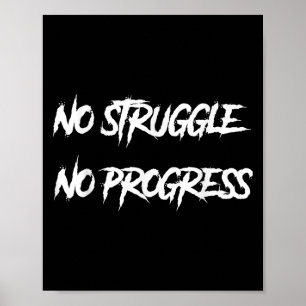 Affiche Pas de lutte, pas de progrès Citation motivationne