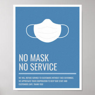 Affiche Pas de masque Pas de service Signalisation de maga
