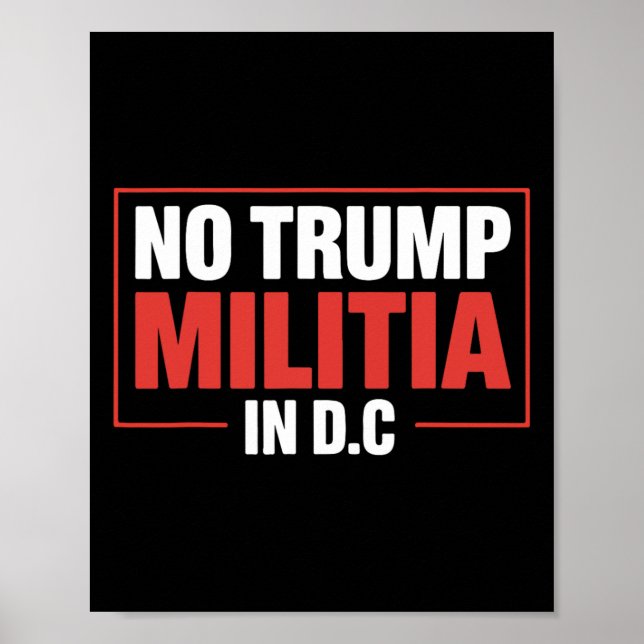 Affiche Pas de milice Trump à Washington Hommes Femmes Mil (Devant)