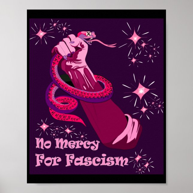 Affiche Pas de miséricorde pour le fascisme 2025 Girly Pop (Devant)