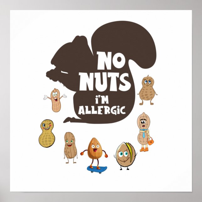 Affiche Pas de noix Je suis Allergic Peanut Sensibilisatio (Devant)
