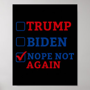 Affiche Pas de nouveau Vote 2024 Anti Trump Anti Biden