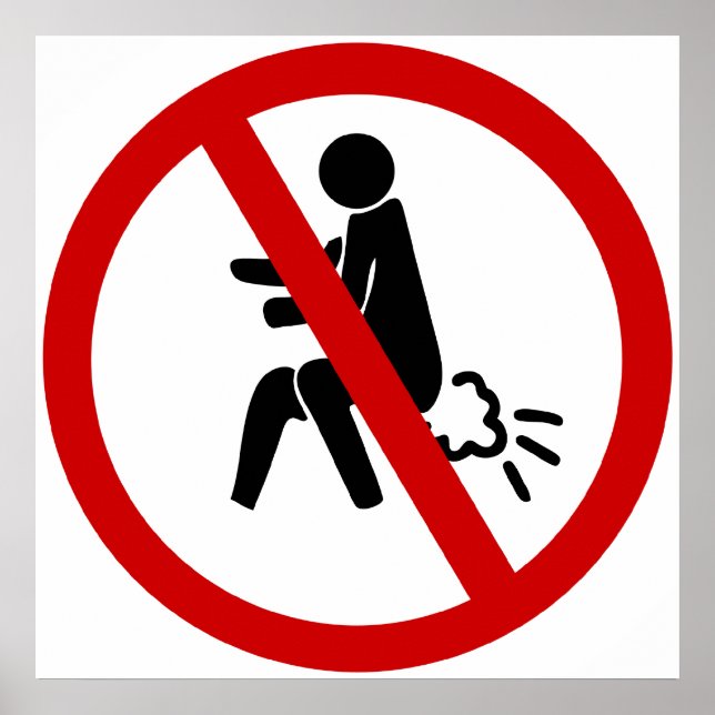 Affiche PAS de pets ⚠ Panneau de toilette thaïlandais drôl (Devant)