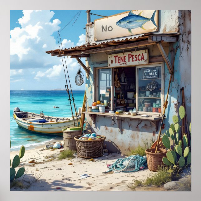 Affiche Pas de poisson aujourd'hui bonaire (Devant)