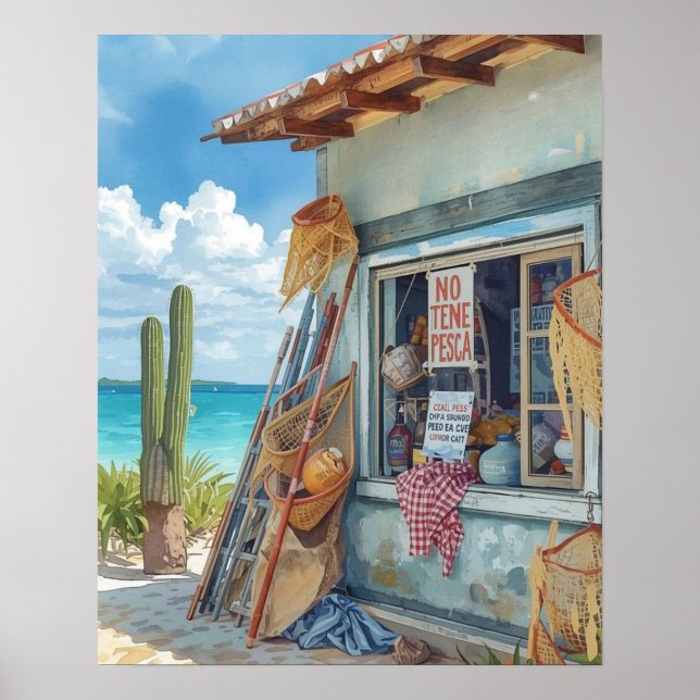 Affiche Pas de poisson aujourd'hui bonaire (Devant)