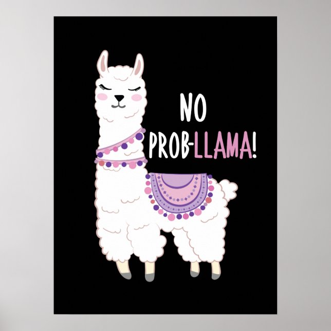Affiche Pas de problème Llama (Devant)
