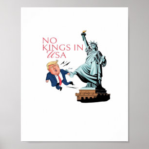 Affiche Pas de rois aux États-Unis Statue donnant un coup