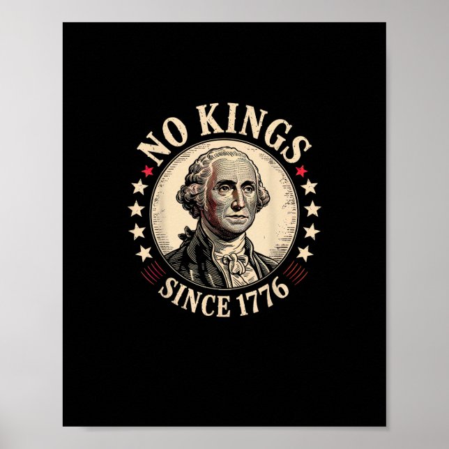 Affiche Pas de rois en Amérique 1776 Liberté Rétro Classiq (Devant)