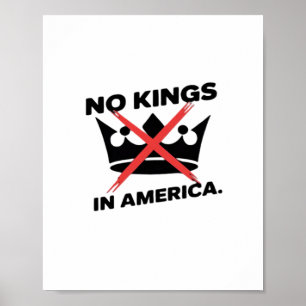 Affiche Pas de rois en Amérique Anti essentiel Style Rétro