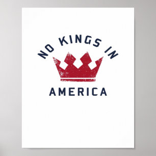 Affiche Pas de rois en Amérique Anti-fascisme USA Classiqu