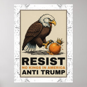 Affiche Pas de rois en Amérique Anti-Trump