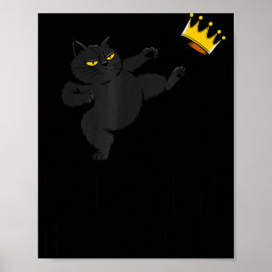 Affiche Pas de rois en Amérique Black Cat Drôle Litical Me