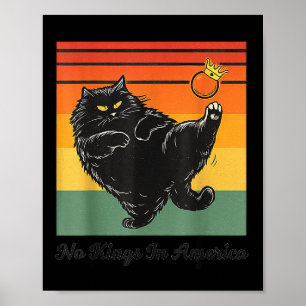 Affiche Pas de rois en Amérique Chat noir Chat drôle donna