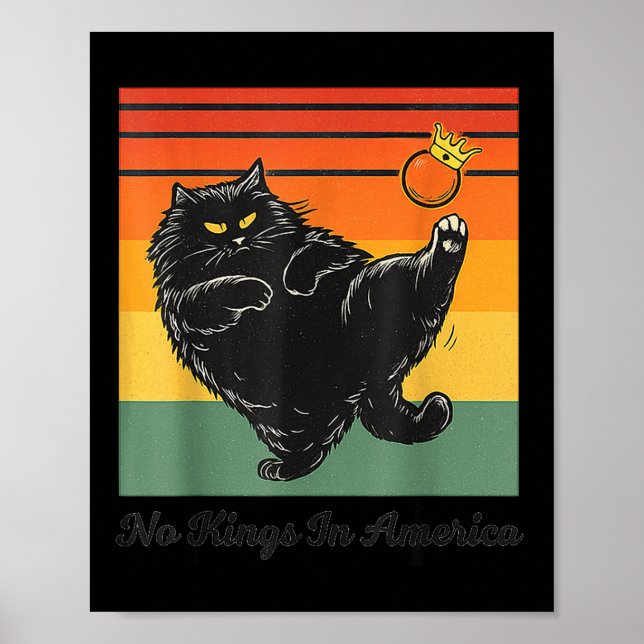 Affiche Pas de rois en Amérique Chat noir Chat drôle donna (Devant)