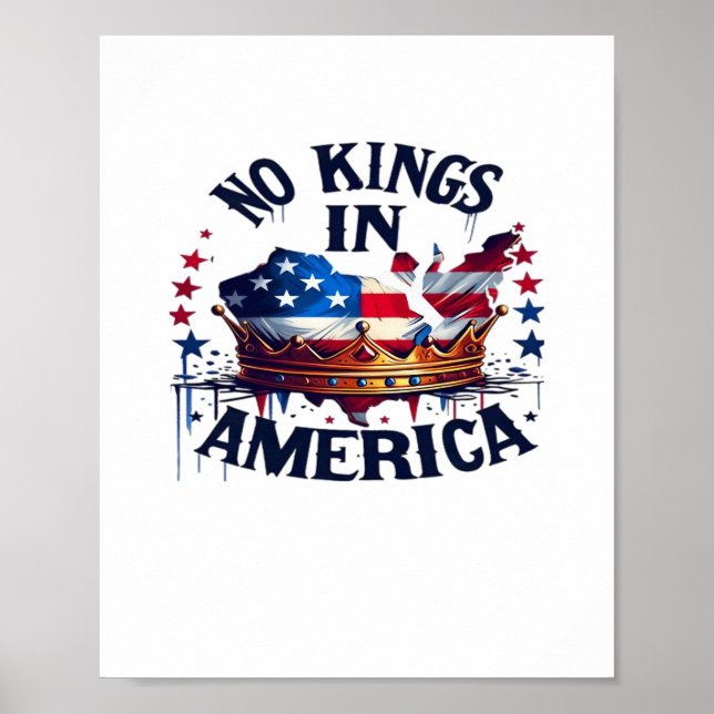 Affiche Pas de rois en Amérique Classique Rétro Cool (Devant)