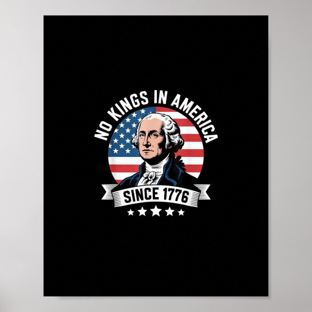 Affiche Pas de rois en Amérique depuis 1776, ambiance libe (Devant)
