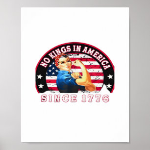 Affiche Pas de rois en Amérique depuis 1776 Drapeau USA Sa