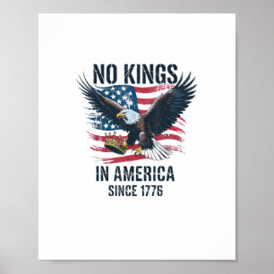 Affiche Pas de rois en Amérique depuis 1776 Minimal Clean