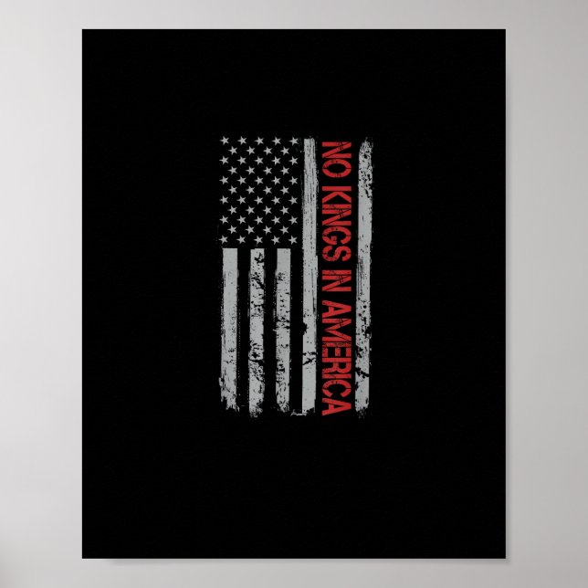 Affiche Pas de rois en Amérique Drapeau américain Style Ré (Devant)