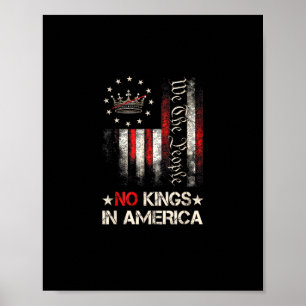 Affiche Pas de rois en Amérique Drapeau USA politique vint
