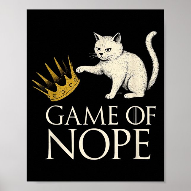 Affiche Pas de rois en Amérique drôle de chat noir donnant (Devant)