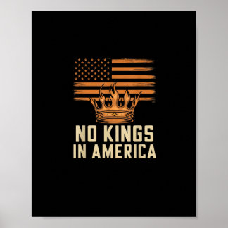 Affiche Pas de rois en Amérique États-Unis Indépendance Cr