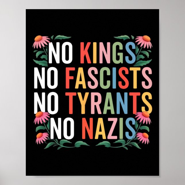 Affiche Pas de rois en Amérique Pas de fascistes résister  (Devant)