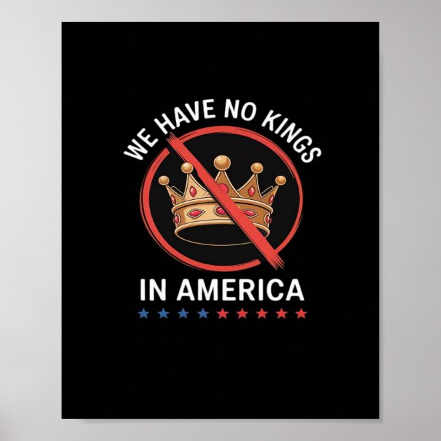 Affiche Pas de rois en Amérique Rétro Classique (Devant)
