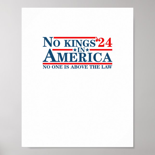 Affiche Pas de rois en Amérique Rétro Classique (Devant)