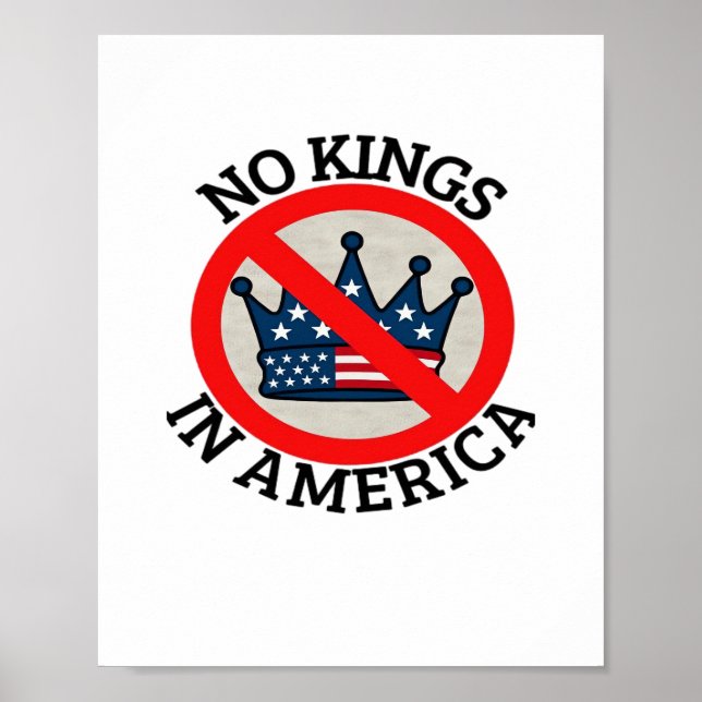 Affiche Pas de rois en Amérique Rétro Classique (Devant)