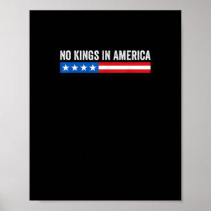 Affiche Pas de rois en Amérique Style patriotique