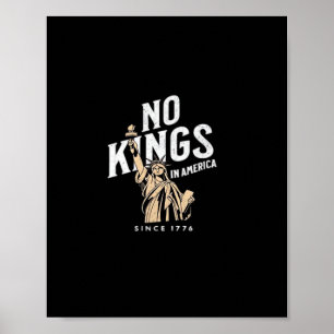 Affiche Pas de rois en Amérique Style patriotique classiqu