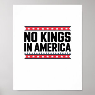 Affiche Pas de rois en Amérique USA Minimal Clean