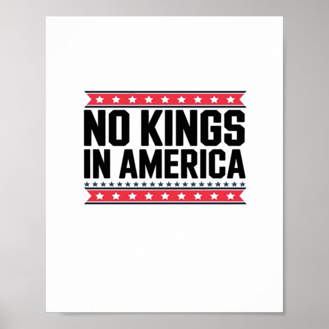 Affiche Pas de rois en Amérique USA Minimal Clean (Devant)
