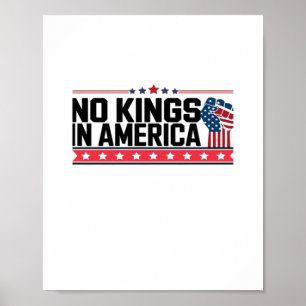 Affiche Pas de rois en Amérique USA Minimal Clean