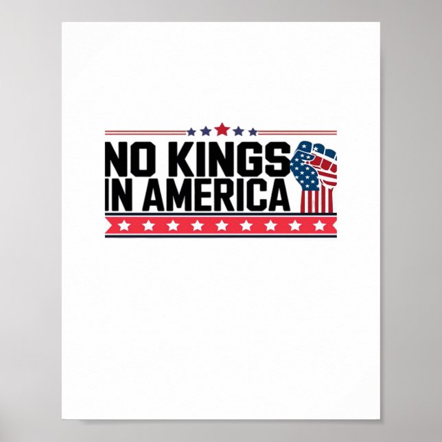 Affiche Pas de rois en Amérique USA Minimal Clean (Devant)