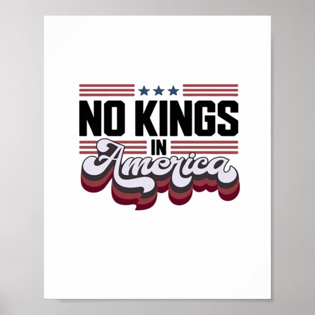 Affiche Pas de rois en Amérique USA Rétro Classique (Devant)
