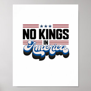 Affiche Pas de rois en Amérique USA Rétro Classique