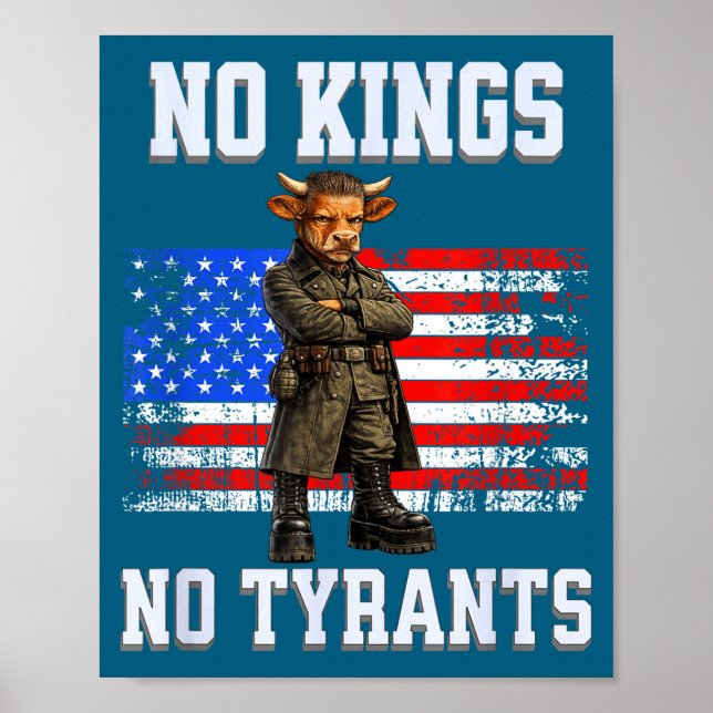 Affiche Pas de rois pas de tyrans drapeau américain design (Devant)